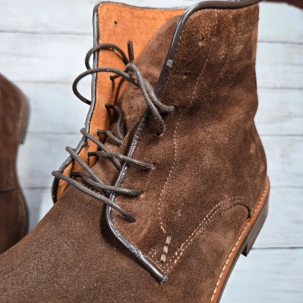 Shoe The Bear Dev Lace Up Boots Suede Mens 44 Brown Ankle Boot